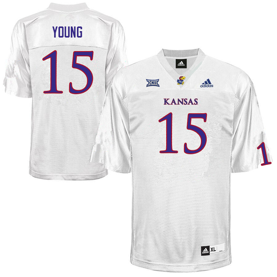 Men #15 Craig Young Kansas Jayhawks College Football Jerseys Sale-White